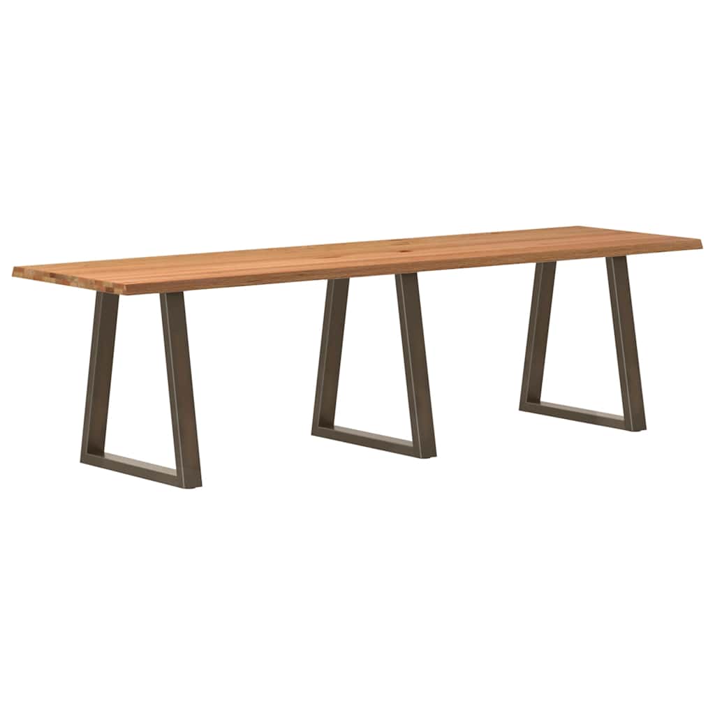 Eettafel met natuurlijke rand 280x80x74 cm massief eikenhout