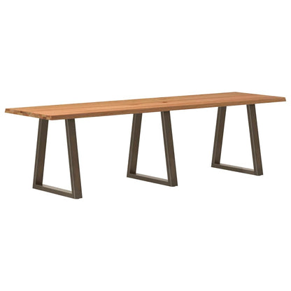 Eettafel met natuurlijke rand 280x80x74 cm massief eikenhout