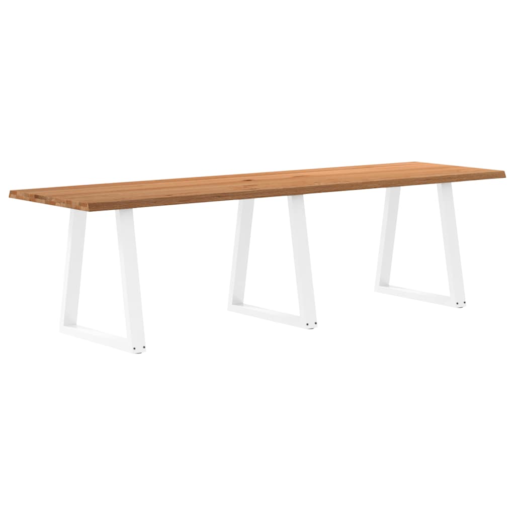 Eettafel met natuurlijke rand 280x80x74 cm massief eikenhout