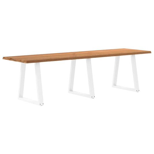 Eettafel met natuurlijke rand 280x80x74 cm massief eikenhout