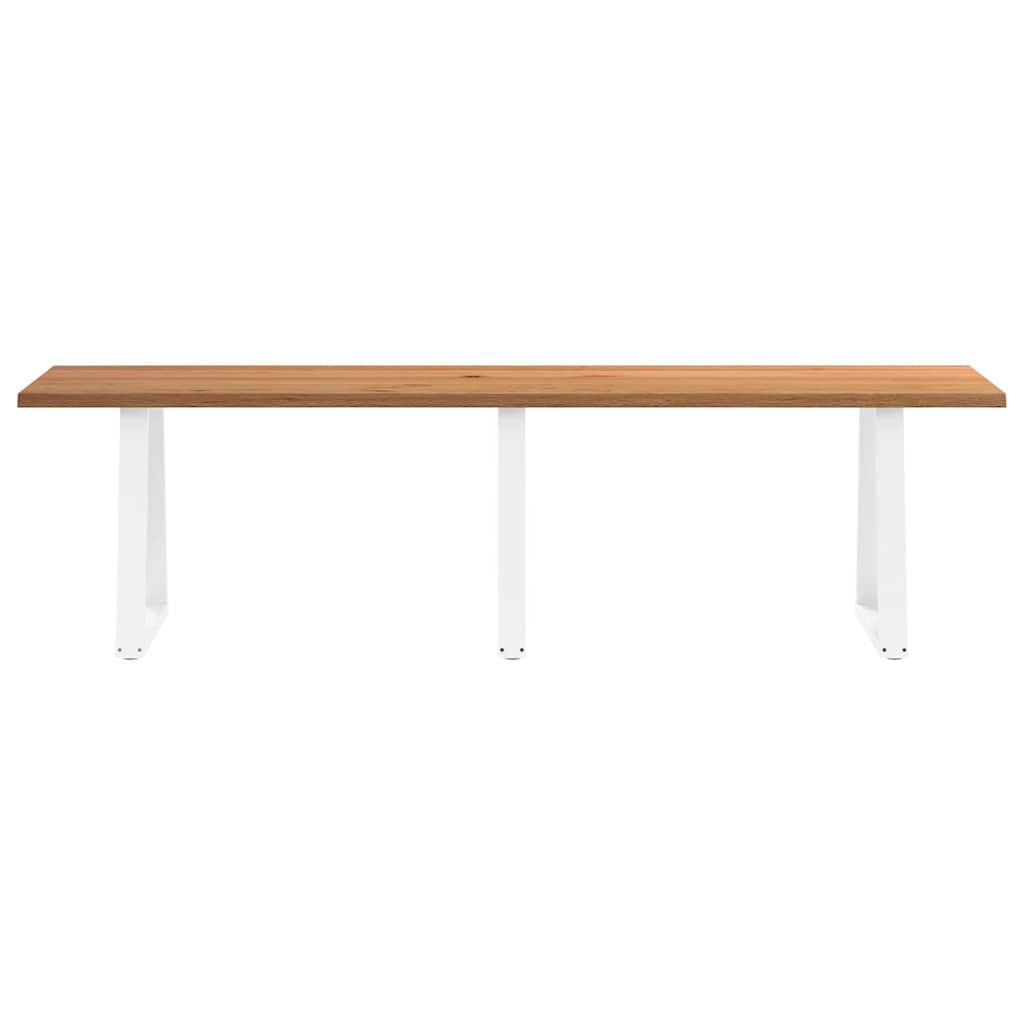 Eettafel met natuurlijke rand 280x80x74 cm massief eikenhout