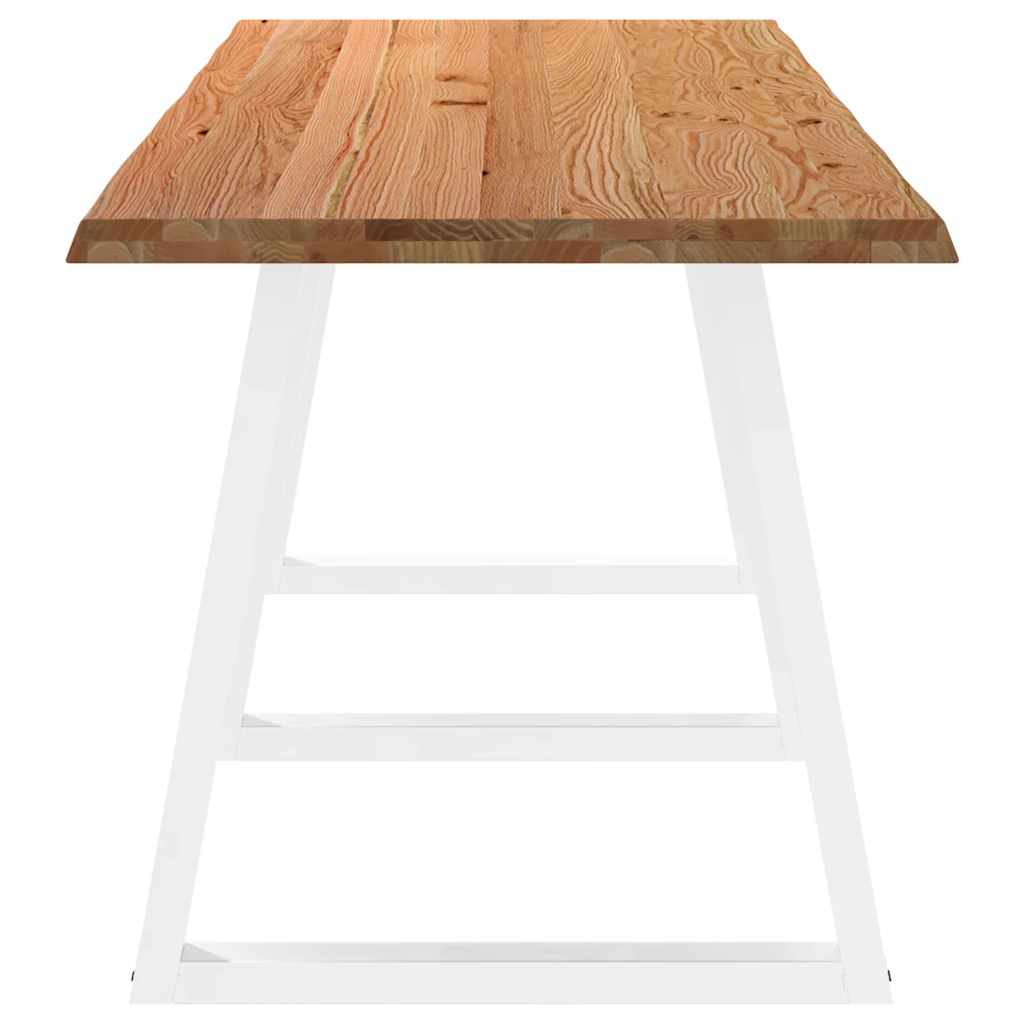 Eettafel met natuurlijke rand 280x80x74 cm massief eikenhout