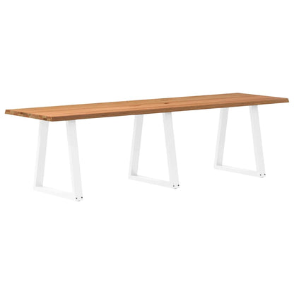 Eettafel met natuurlijke rand 280x80x74 cm massief eikenhout