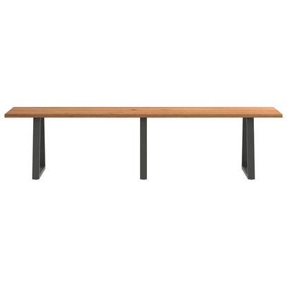 Eettafel met natuurlijke rand 320x80x74 cm massief eikenhout
