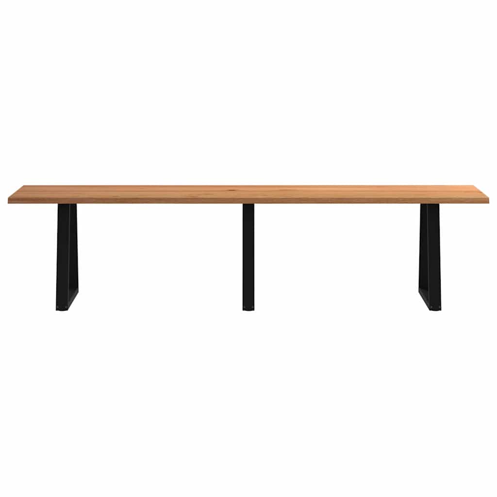 Eettafel met natuurlijke rand 320x80x74 cm massief eikenhout
