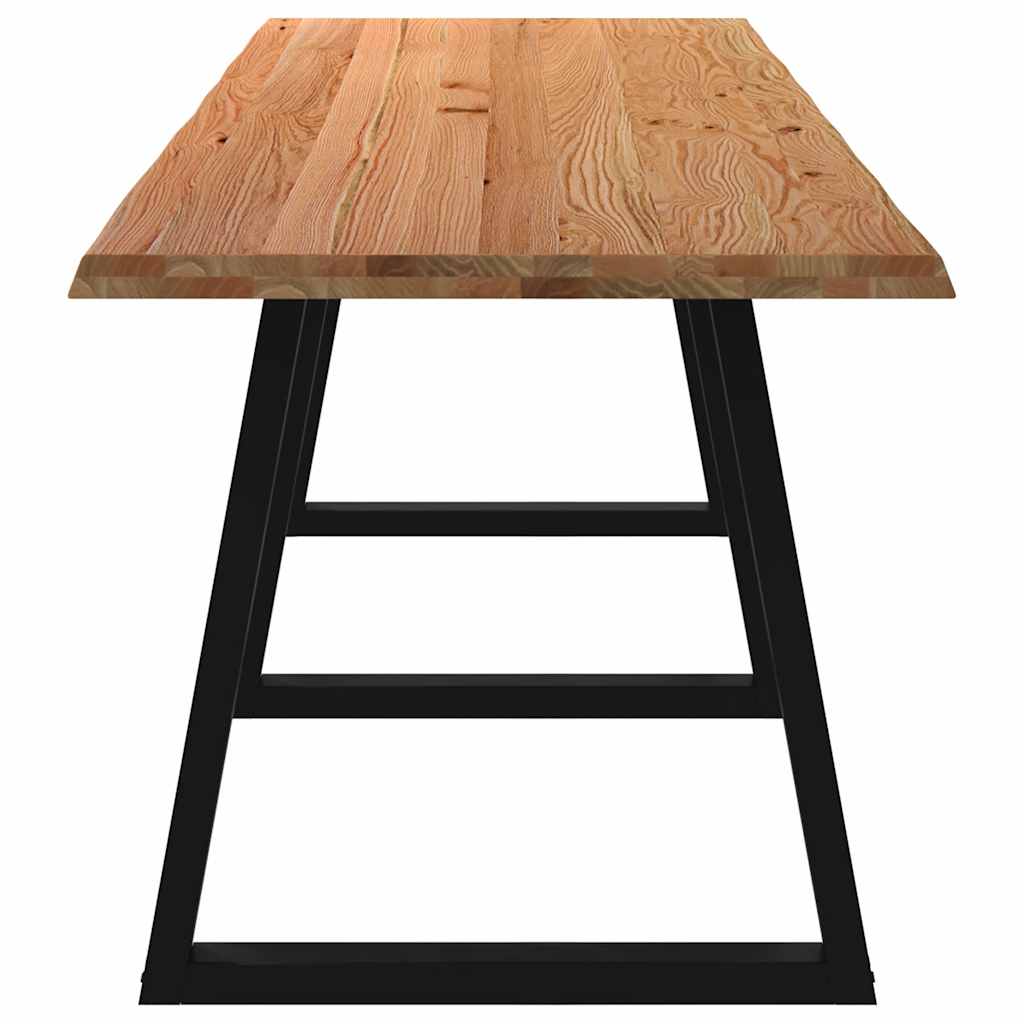 Eettafel met natuurlijke rand 320x80x74 cm massief eikenhout