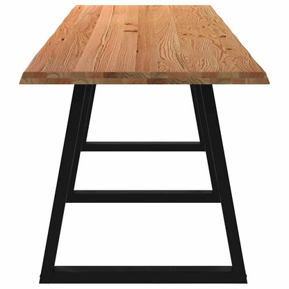 Eettafel met natuurlijke rand 320x80x74 cm massief eikenhout