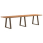 Eettafel met natuurlijke rand 320x80x74 cm massief eikenhout