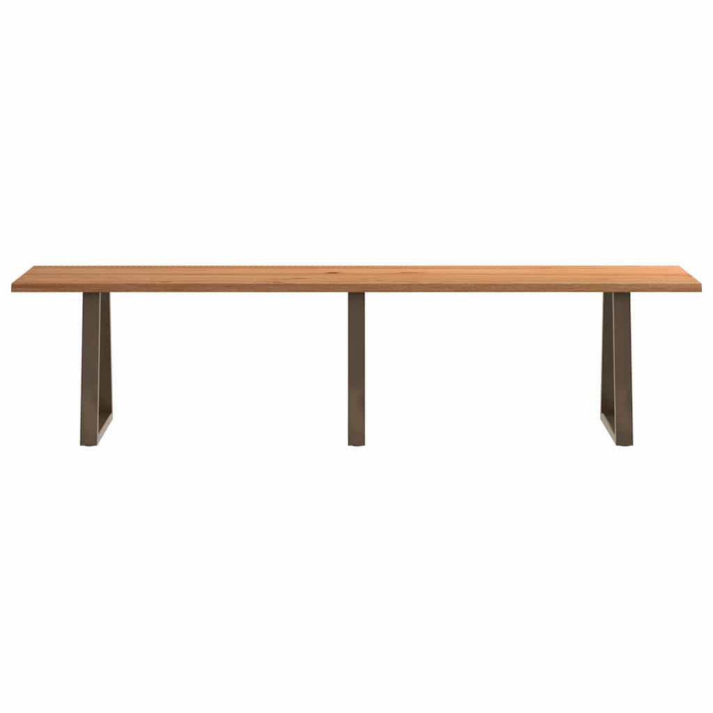 Eettafel met natuurlijke rand 320x80x74 cm massief eikenhout