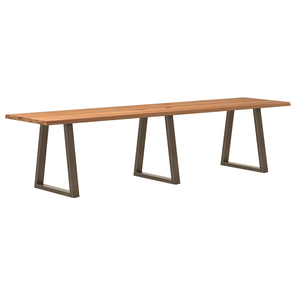 Eettafel met natuurlijke rand 320x80x74 cm massief eikenhout