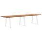 Eettafel met natuurlijke rand 320x80x74 cm massief eikenhout
