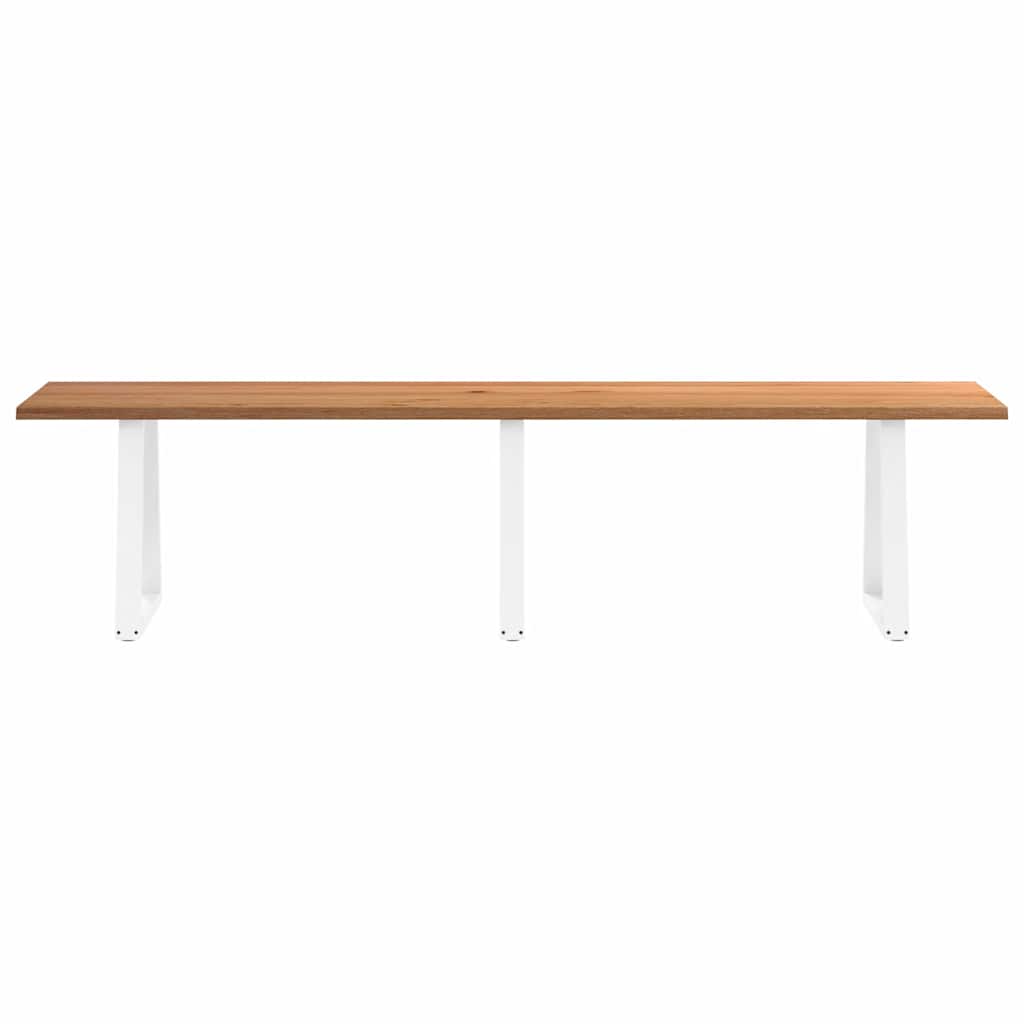 Eettafel met natuurlijke rand 320x80x74 cm massief eikenhout