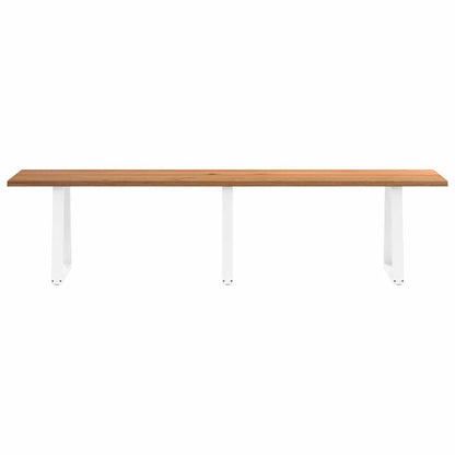 Eettafel met natuurlijke rand 320x80x74 cm massief eikenhout