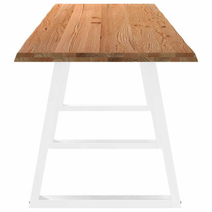 Eettafel met natuurlijke rand 320x80x74 cm massief eikenhout