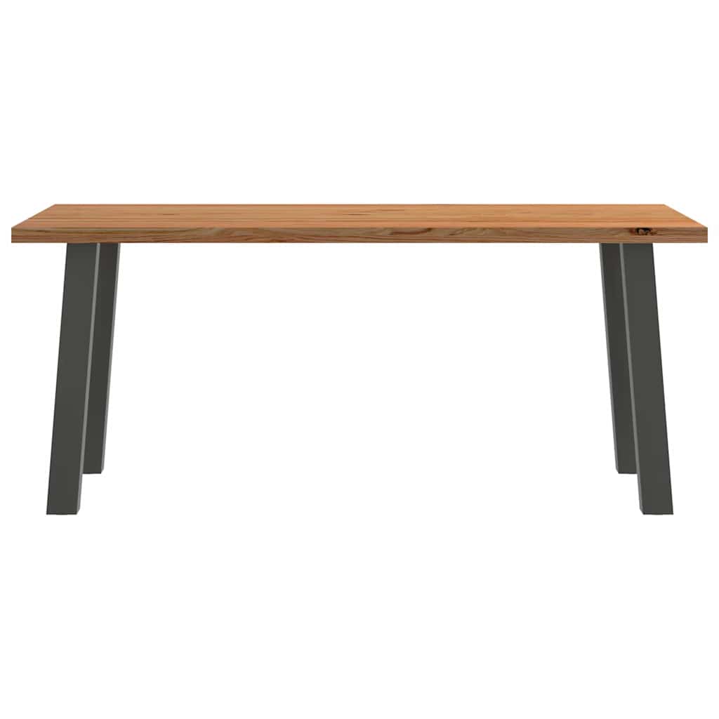 Eettafel rechthoekig 180x90x74 cm massief eikenhout lichtbruin