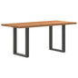Eettafel rechthoekig 180x90x74 cm massief eikenhout lichtbruin