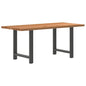 Eettafel rechthoekig 180x90x74 cm massief eikenhout lichtbruin