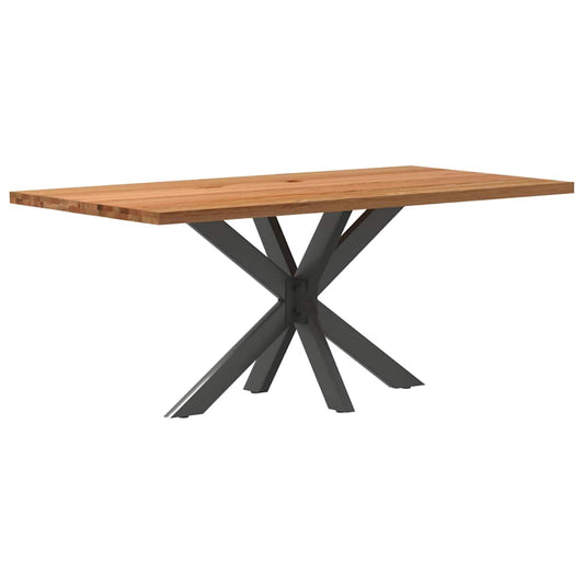 Eettafel rechthoekig 180x90x74 cm massief eikenhout lichtbruin