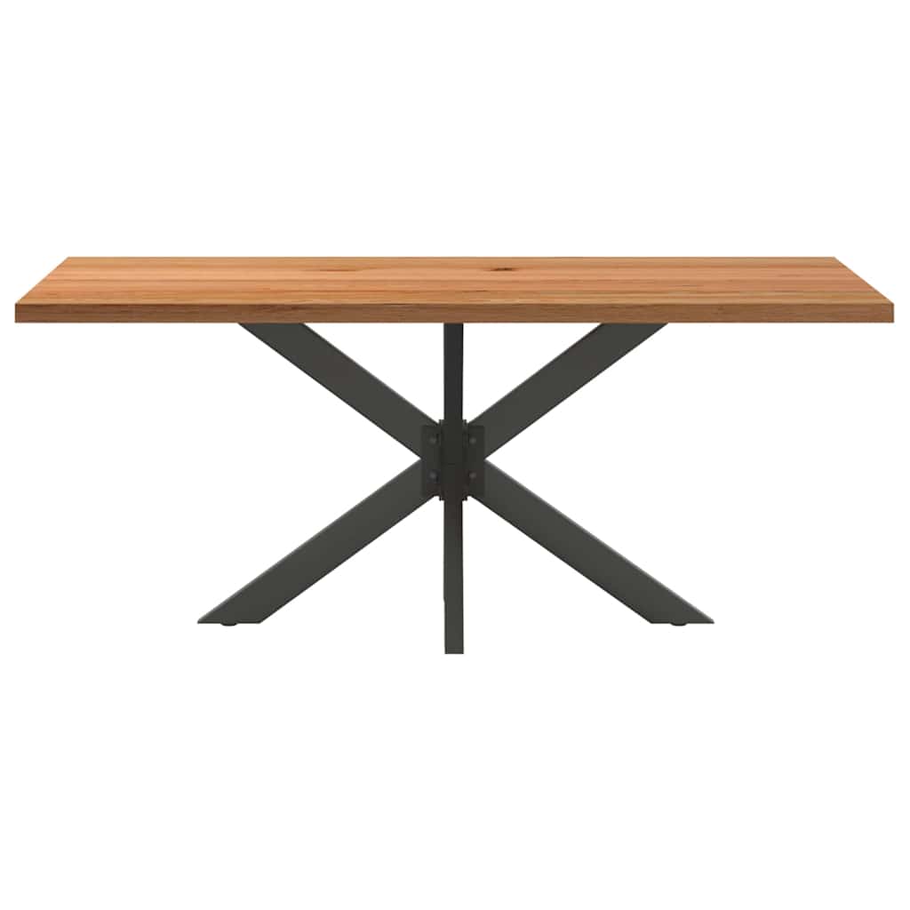 Eettafel rechthoekig 180x90x74 cm massief eikenhout lichtbruin