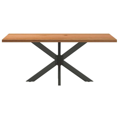 Eettafel rechthoekig 180x90x74 cm massief eikenhout lichtbruin