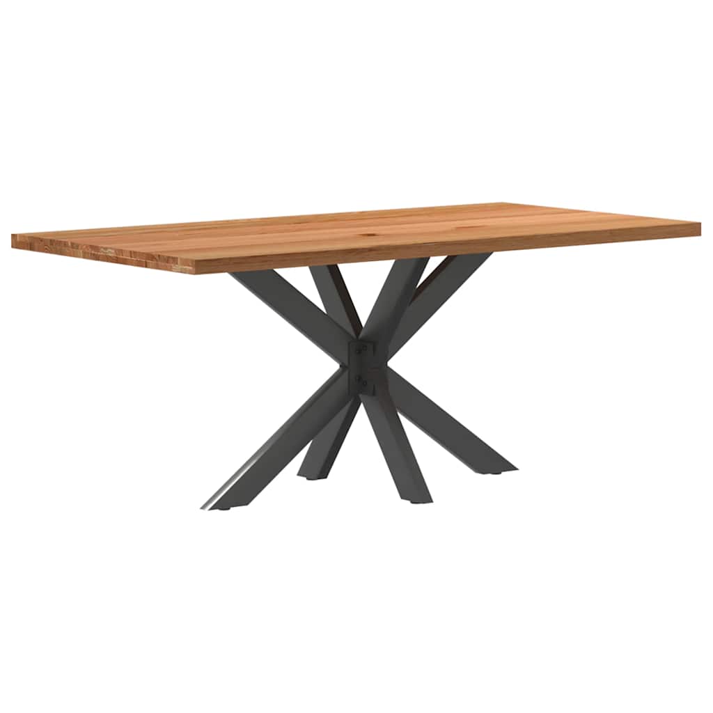 Eettafel rechthoekig 180x90x74 cm massief eikenhout lichtbruin