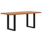 Eettafel rechthoekig 180x90x74 cm massief eikenhout lichtbruin