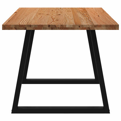 Eettafel rechthoekig 180x90x74 cm massief eikenhout lichtbruin