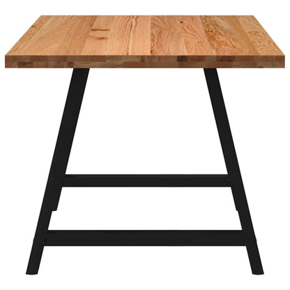 Eettafel rechthoekig 180x90x74 cm massief eikenhout lichtbruin
