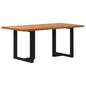 Eettafel rechthoekig 180x90x74 cm massief eikenhout lichtbruin
