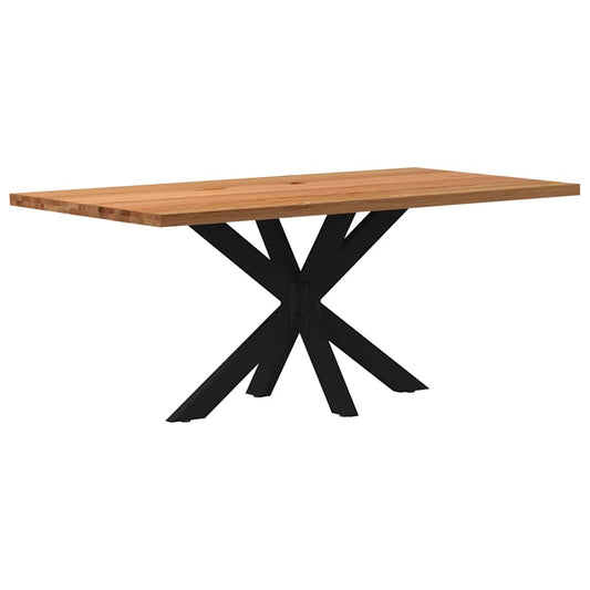 Eettafel rechthoekig 180x90x74 cm massief eikenhout lichtbruin