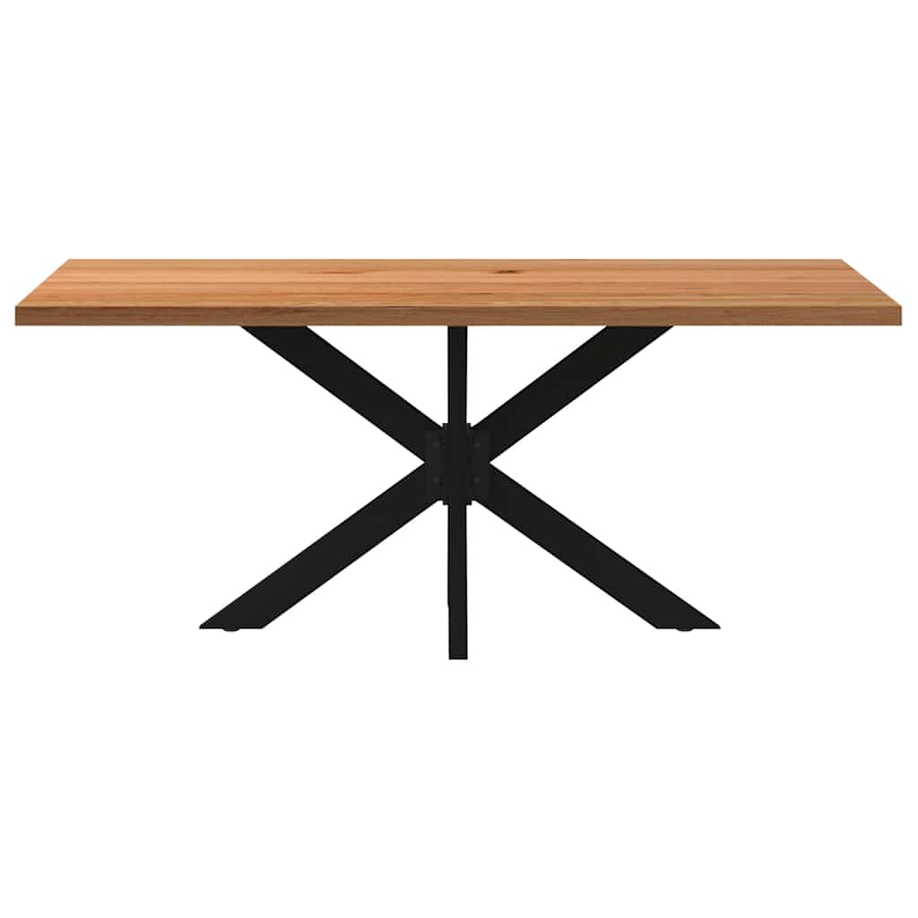 Eettafel rechthoekig 180x90x74 cm massief eikenhout lichtbruin