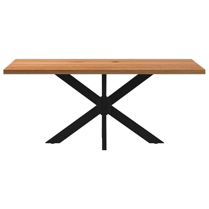 Eettafel rechthoekig 180x90x74 cm massief eikenhout lichtbruin