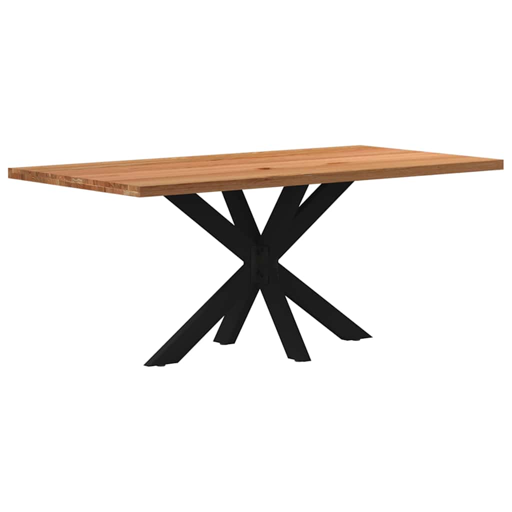 Eettafel rechthoekig 180x90x74 cm massief eikenhout lichtbruin