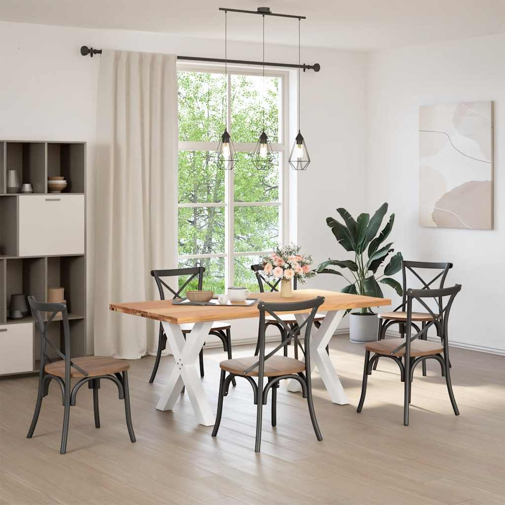 Eettafel rechthoekig 180x90x74 cm massief eikenhout lichtbruin