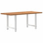Eettafel rechthoekig 180x90x74 cm massief eikenhout lichtbruin