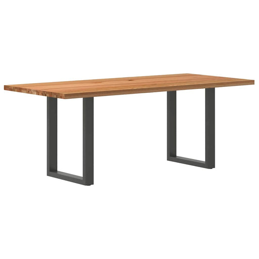 Eettafel rechthoekig 200x90x74 cm massief eikenhout lichtbruin