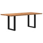 Eettafel rechthoekig 200x90x74 cm massief eikenhout lichtbruin