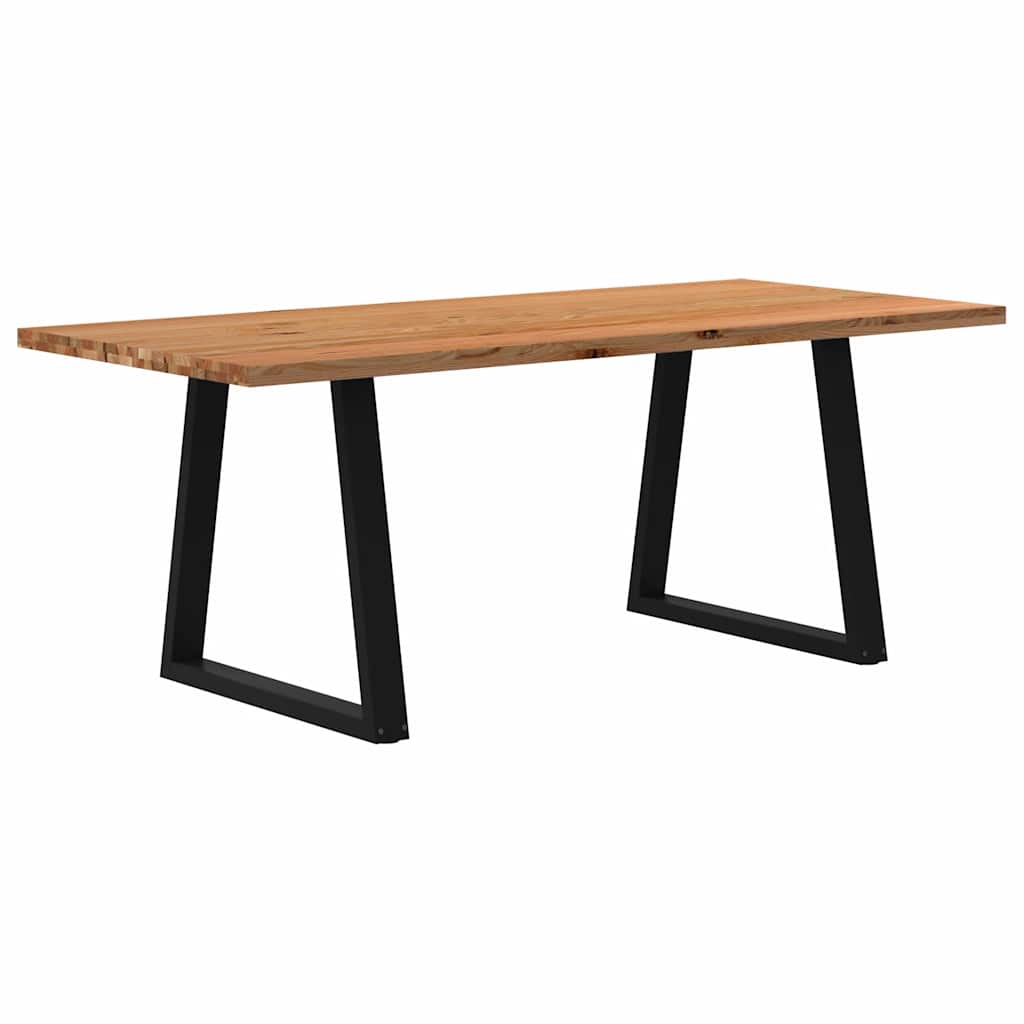 Eettafel rechthoekig 200x90x74 cm massief eikenhout lichtbruin