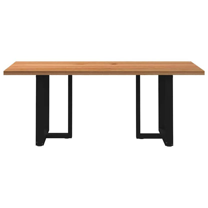 Eettafel rechthoekig 200x90x74 cm massief eikenhout lichtbruin