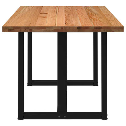 Eettafel rechthoekig 200x90x74 cm massief eikenhout lichtbruin
