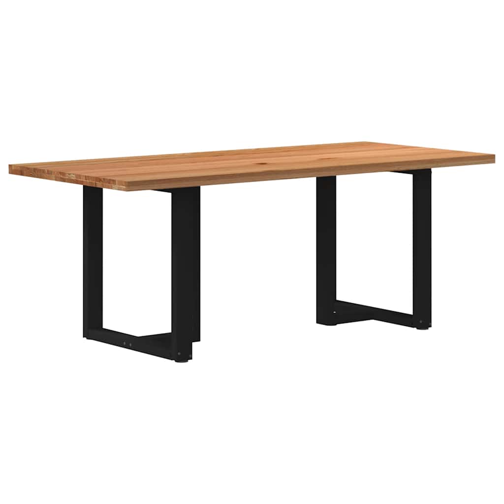 Eettafel rechthoekig 200x90x74 cm massief eikenhout lichtbruin