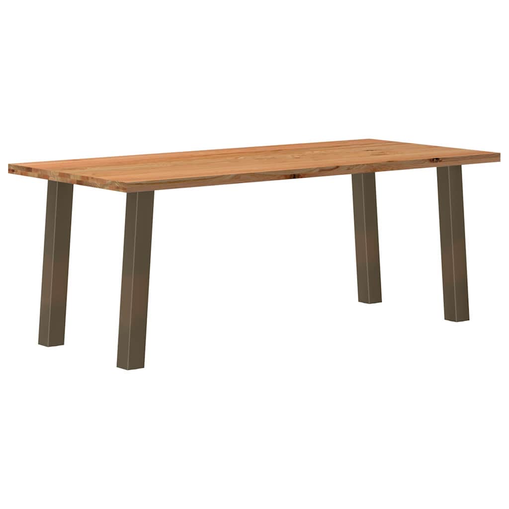 Eettafel rechthoekig 200x90x74 cm massief eikenhout lichtbruin