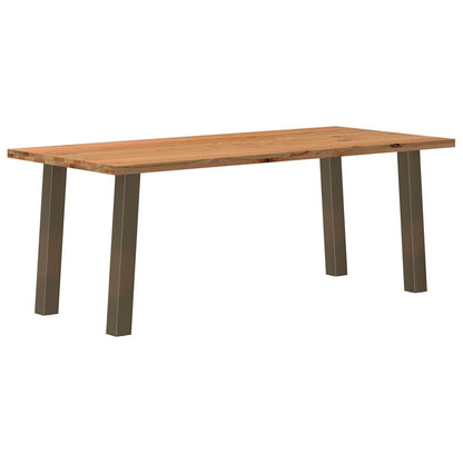 Eettafel rechthoekig 200x90x74 cm massief eikenhout lichtbruin