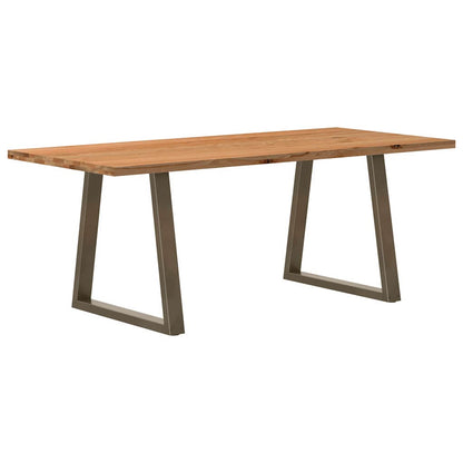 Eettafel rechthoekig 200x90x74 cm massief eikenhout lichtbruin