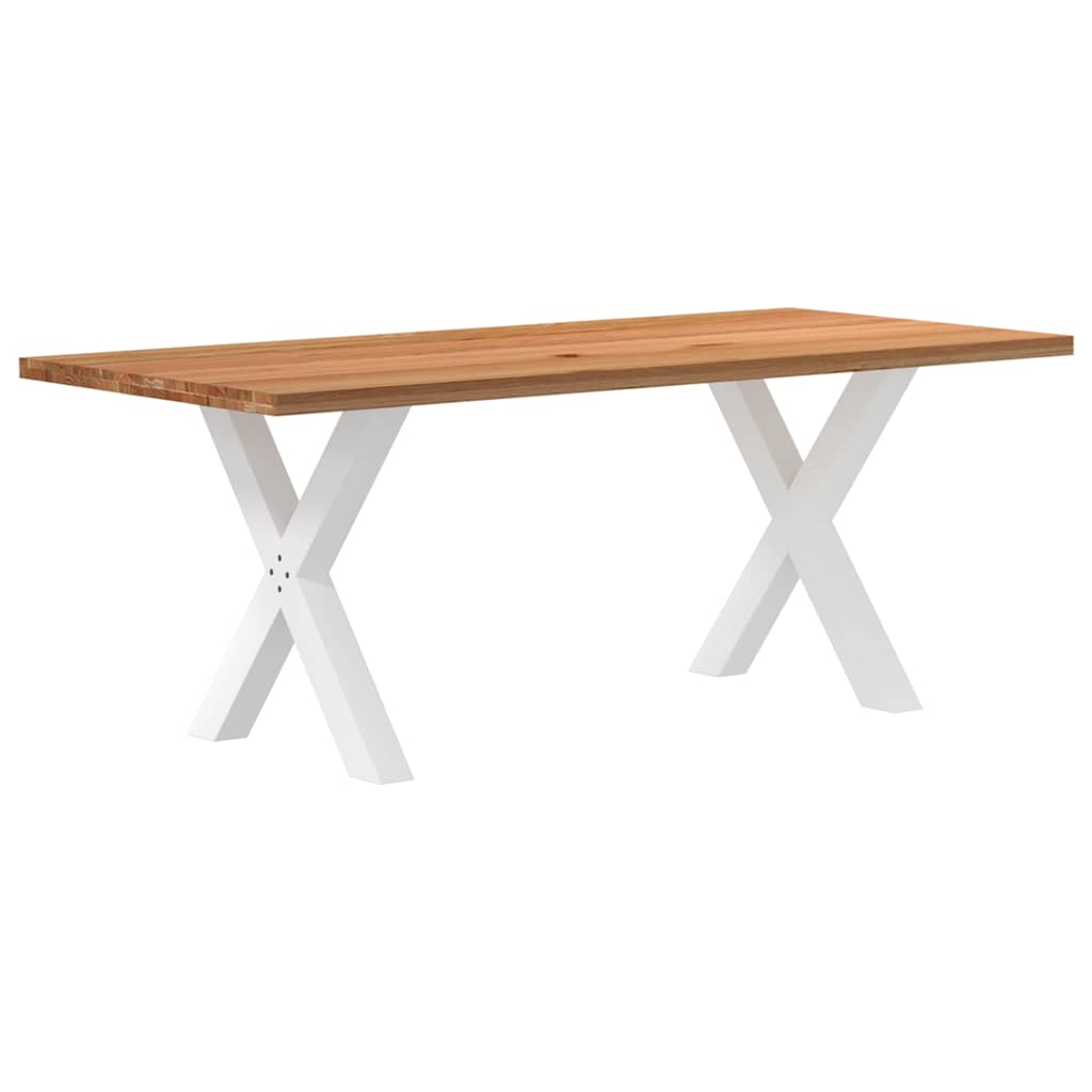 Eettafel rechthoekig 200x90x74 cm massief eikenhout lichtbruin