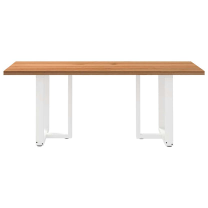 Eettafel rechthoekig 200x90x74 cm massief eikenhout lichtbruin
