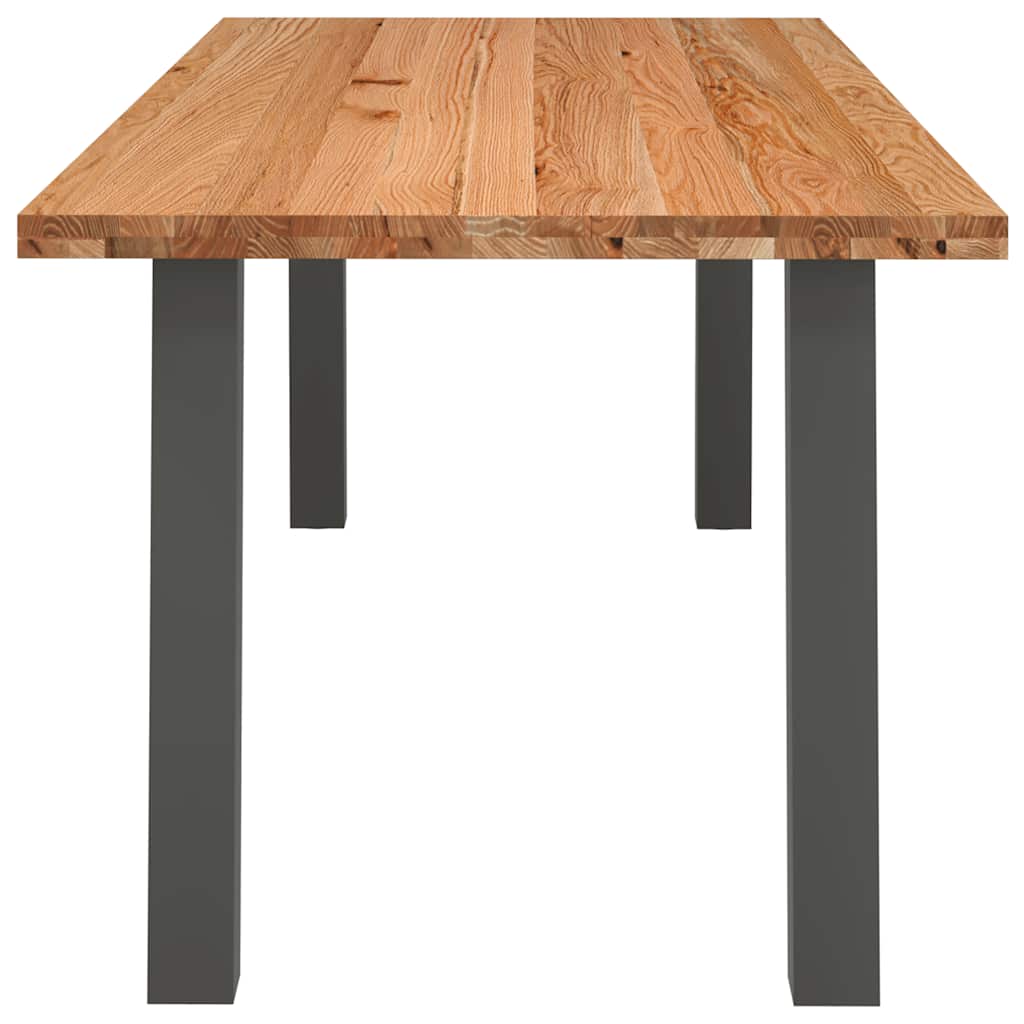 Eettafel rechthoekig 220x90x74 cm massief eikenhout lichtbruin
