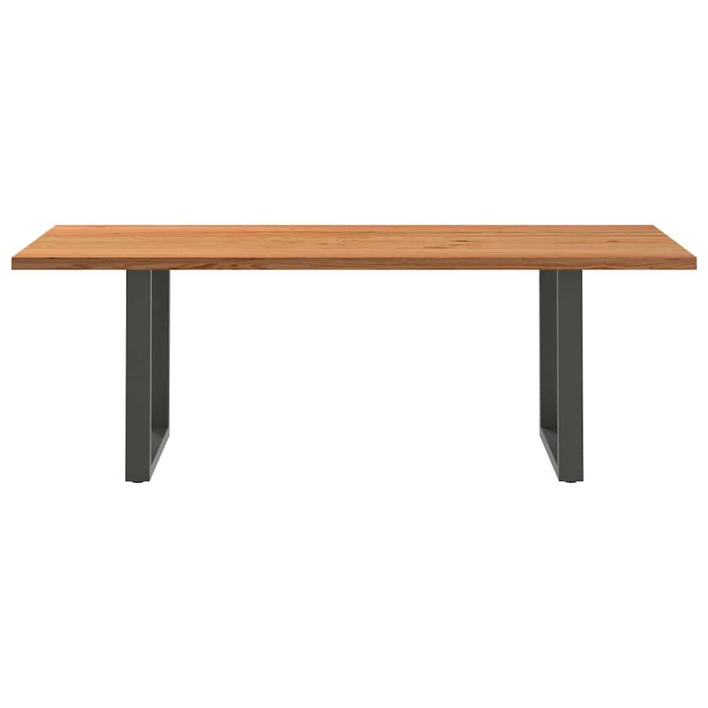 Eettafel rechthoekig 220x90x74 cm massief eikenhout lichtbruin