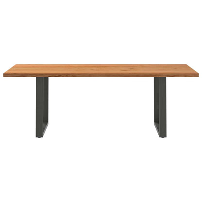 Eettafel rechthoekig 220x90x74 cm massief eikenhout lichtbruin