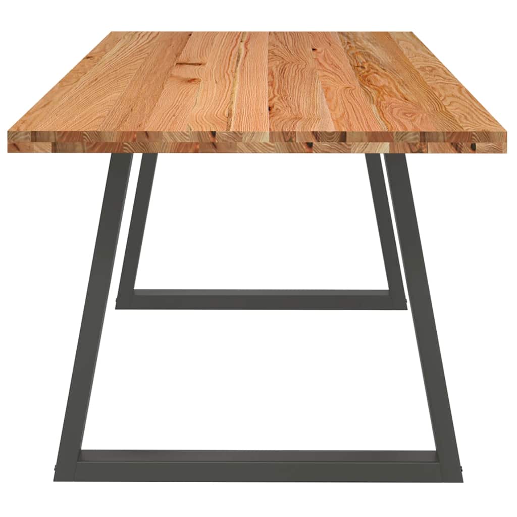 Eettafel rechthoekig 220x90x74 cm massief eikenhout lichtbruin